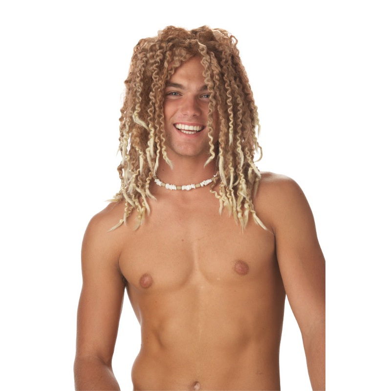 Beach Bum Costume Wig - LightBrown/Blonde