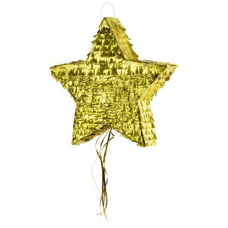 Golden stars pinata metallic