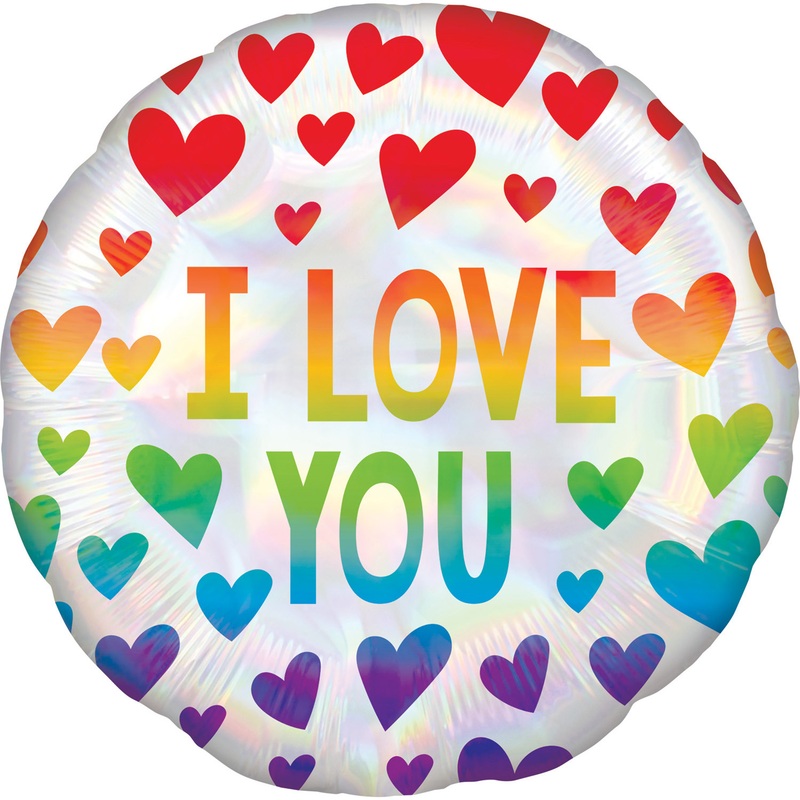 Rainbow Love foil balloon 43cm