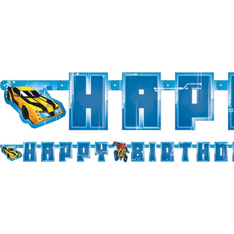 Transformer Action Happy Birthday garland 180x15cm