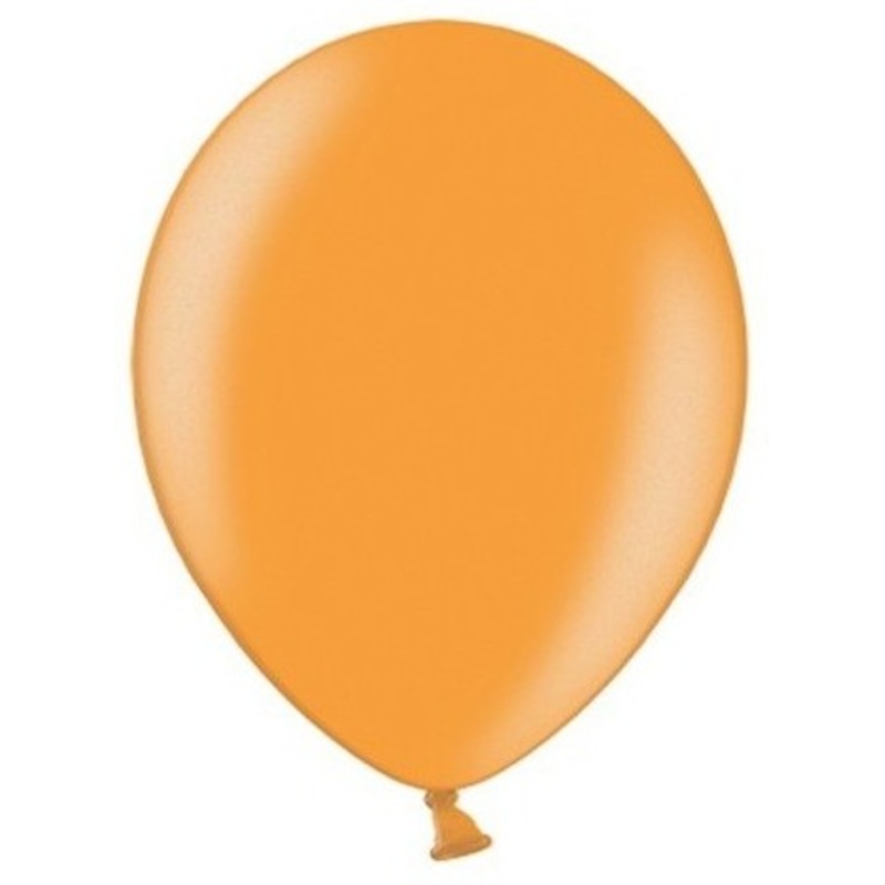 100 Partystar metallic balloons orange 27cm