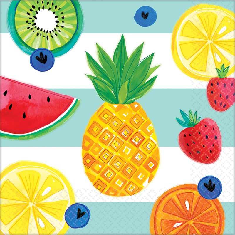 16 tutti frutti napkins 33cm