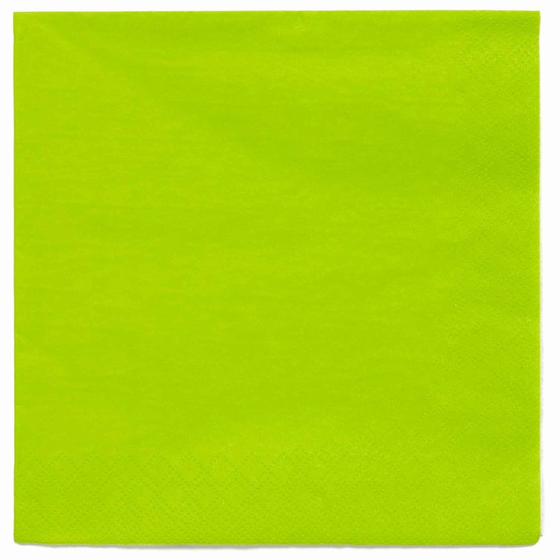 20 Green Lime Eco Napkins 33cm