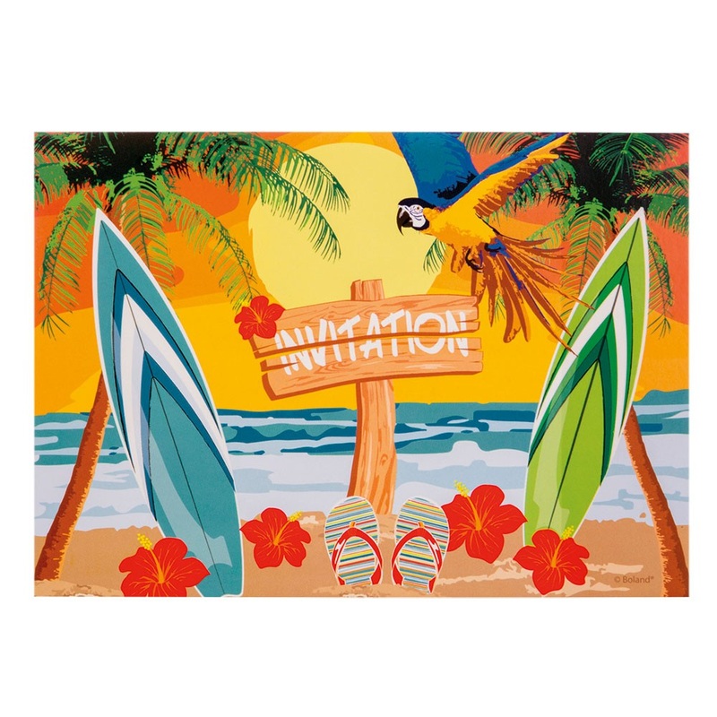 6 Hawaii Invitation invitation cards