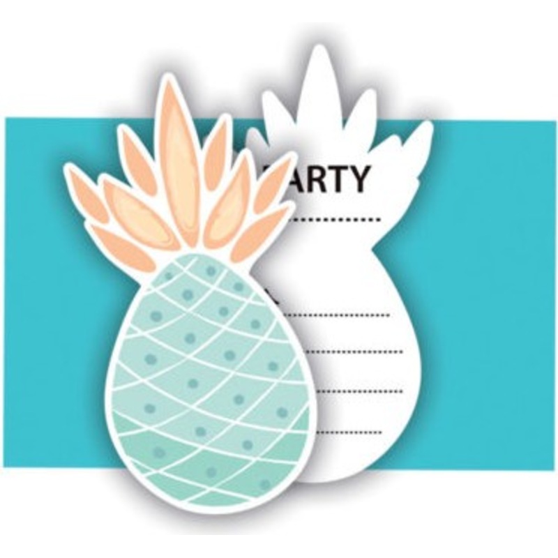 6 invitation cards pineapple moment