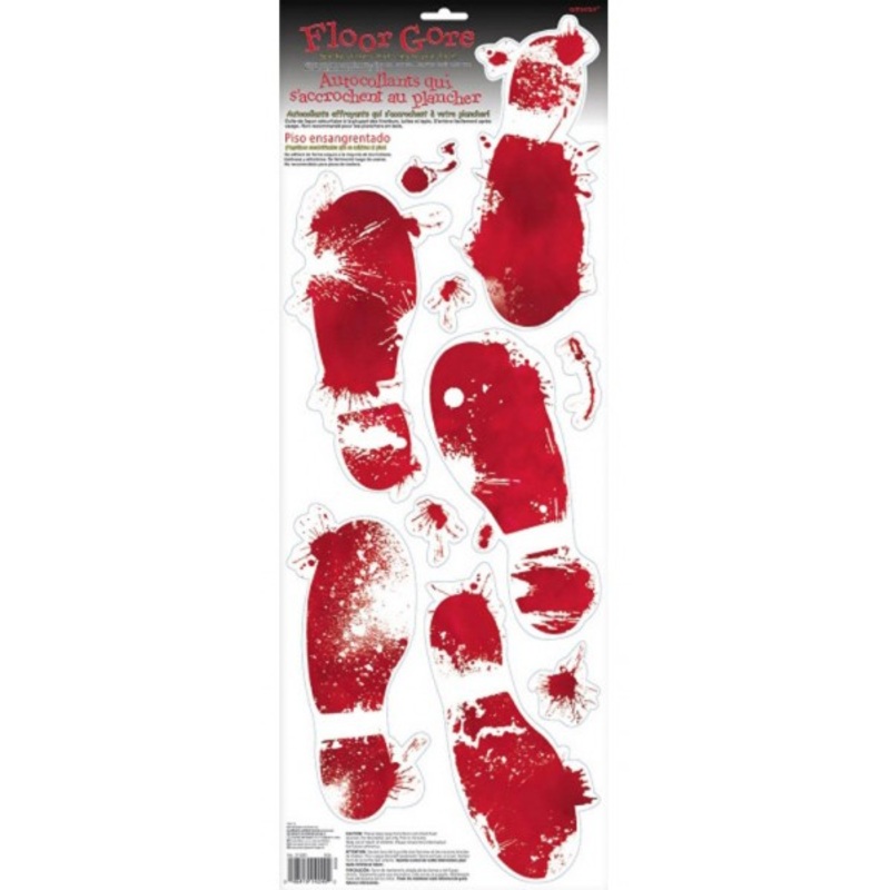 8 Bloody Footprint Floor Stickers 61cm x 22.2cm