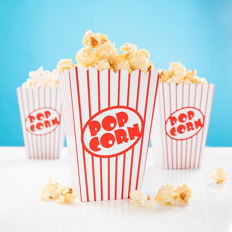 8 cinema evening popcorn snack boxes 13 x 9.5cm