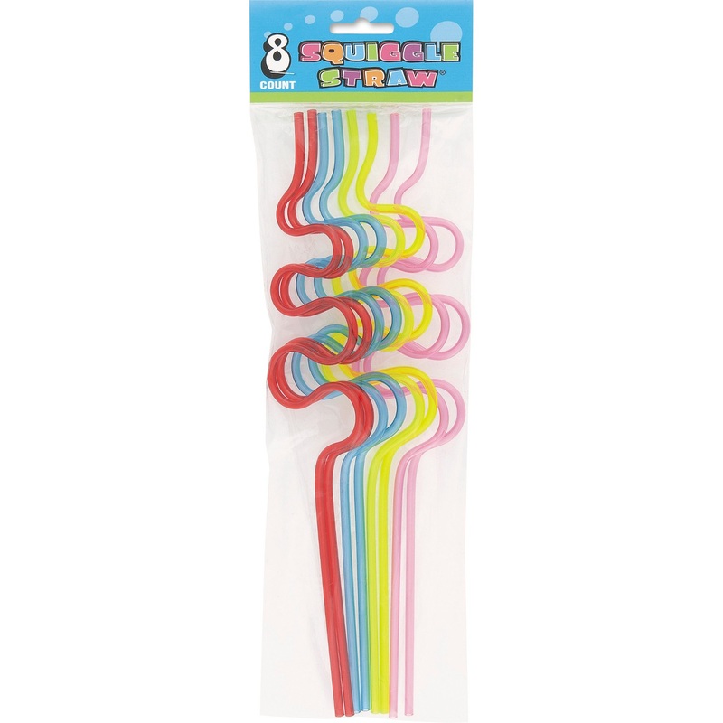 8 lively party straws colored