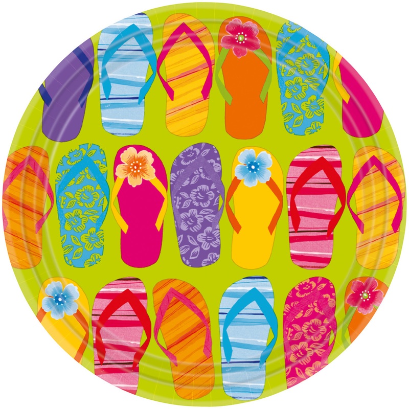 8 summer sandals paper plate 23cm
