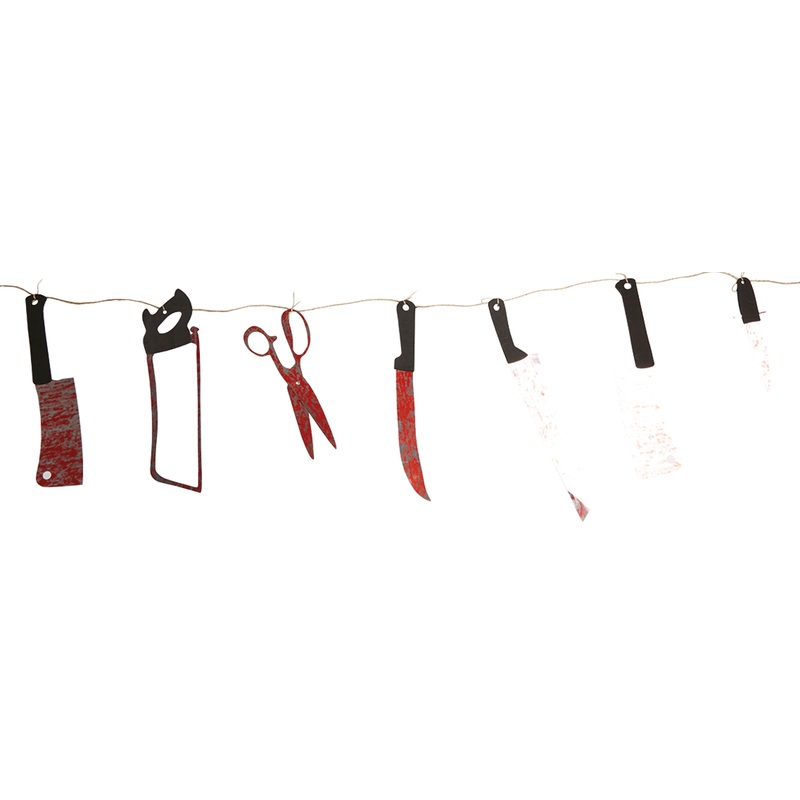 Blood-smeared tool Halloween decoration garland