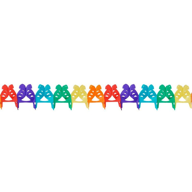 Colorful party garland parrot motif 3m
