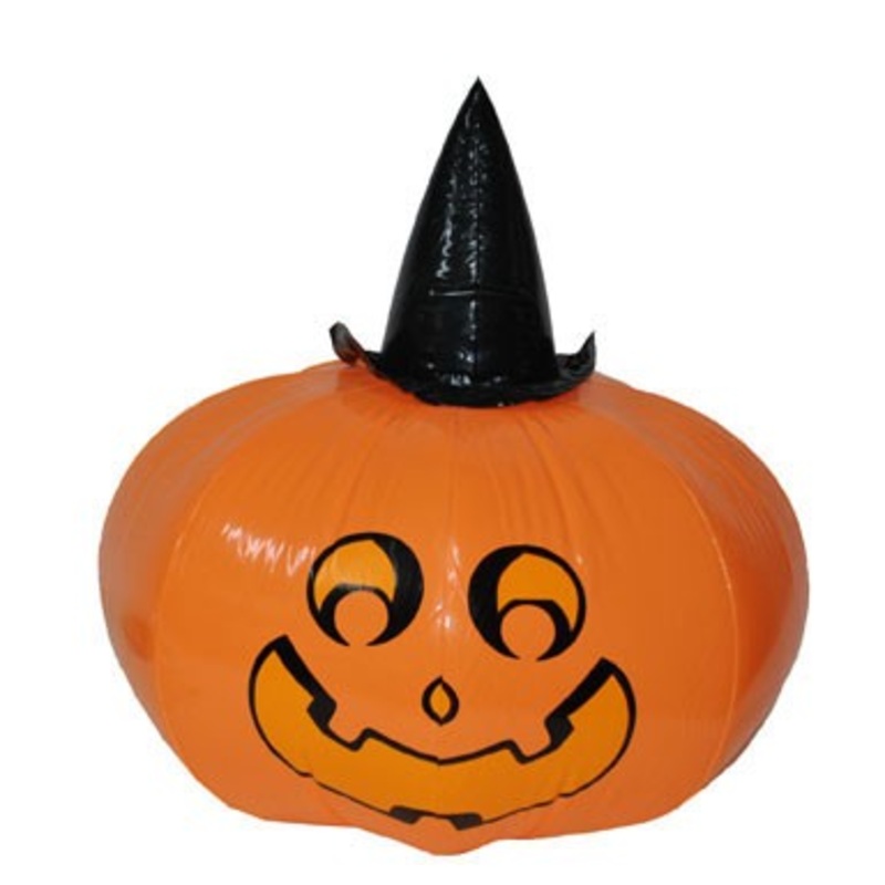Inflatable pumpkin with hat 50cm