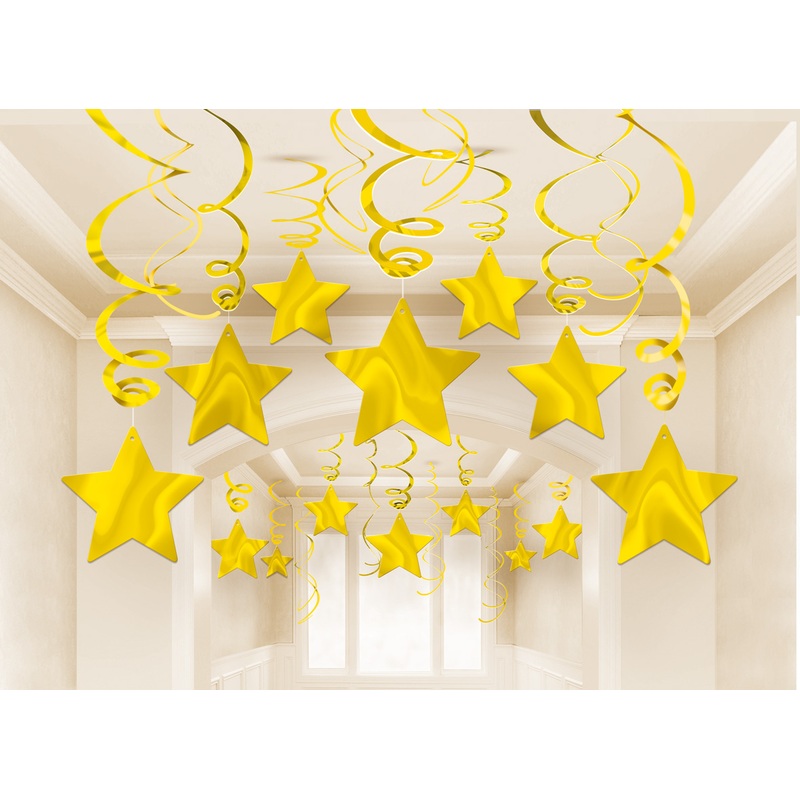 Sparkling star vortex hanging decoration Stardust gold