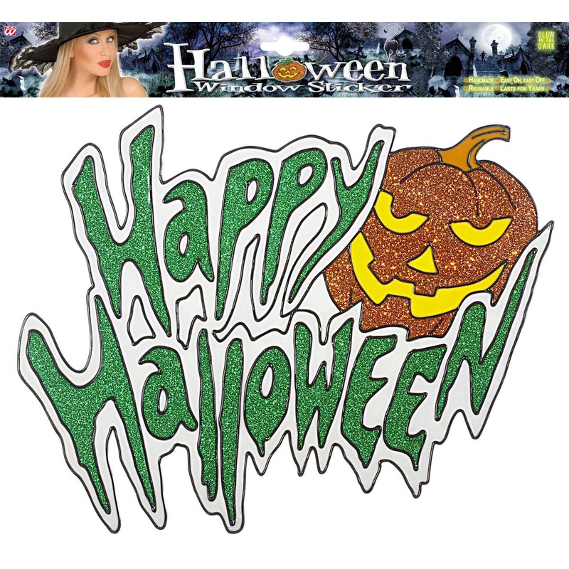 Window sticker Happy Halloween pumpkin 36cm