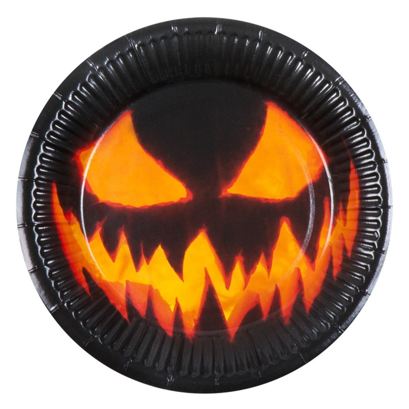 10 paper plates hell pumpkin 23cm