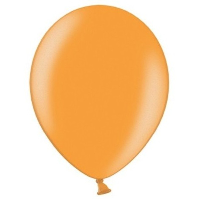 10 party star metallic balloons orange 27cm