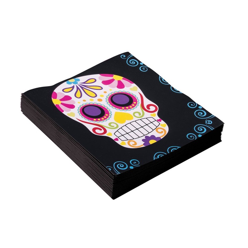 16 skull napkins 17 x 17cm