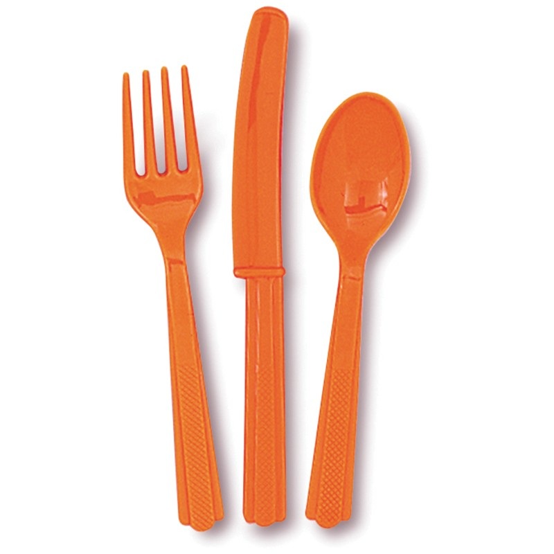18 pieces Vera orange cutlery set