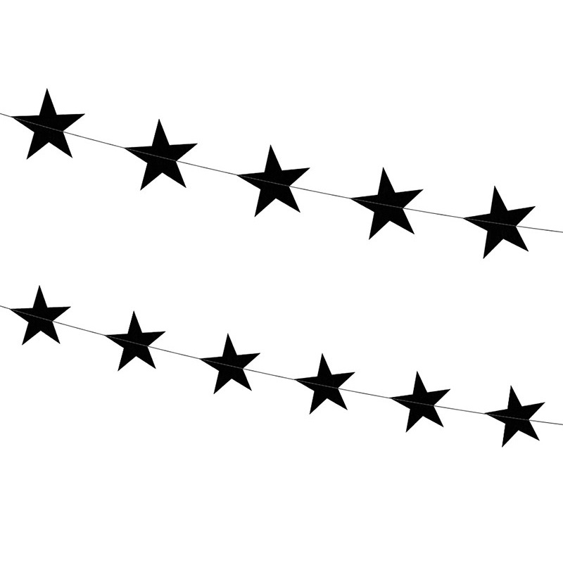 2 black stars garlands 180cm