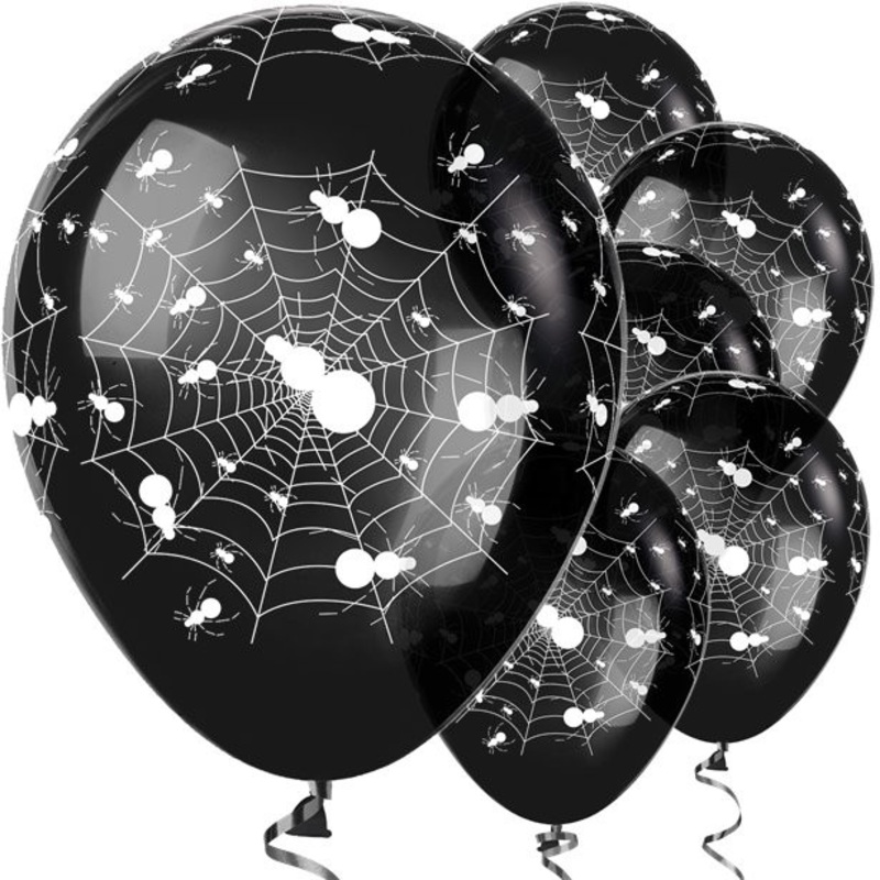 25 Black Spider balloons 30cm