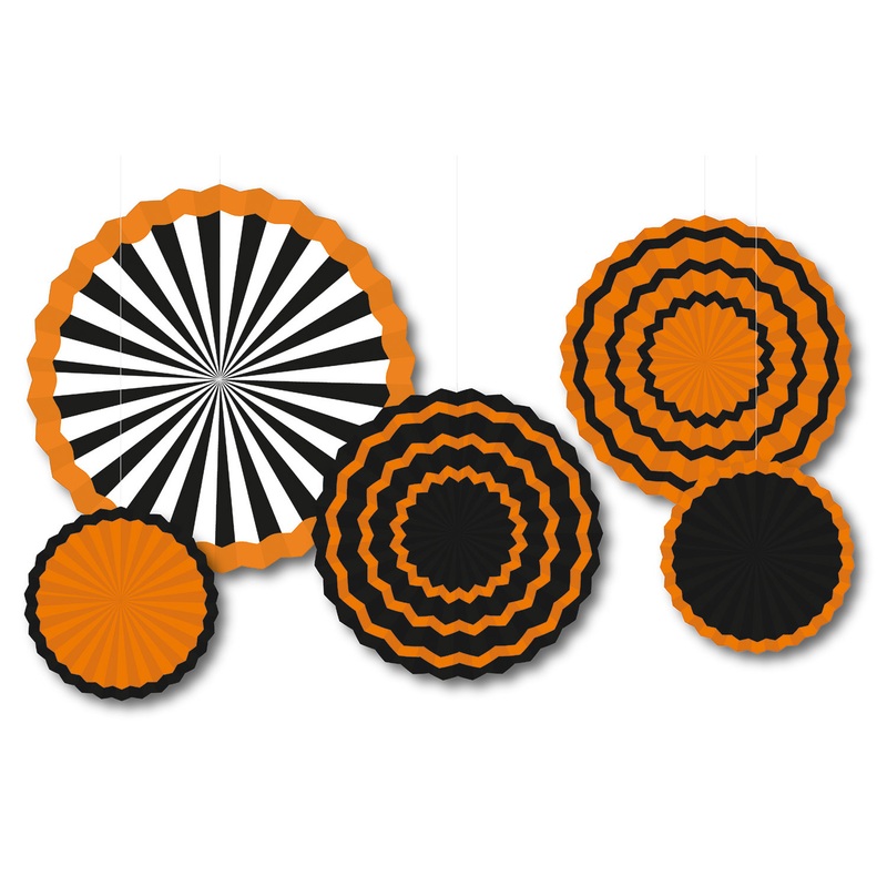 5 Halloween paper rosettes