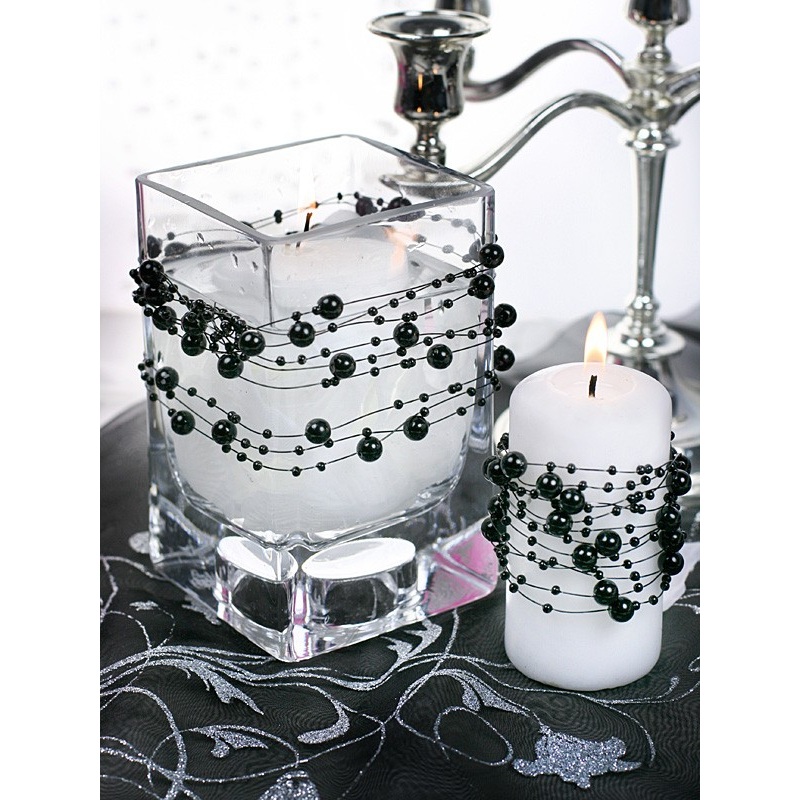 5 pearl garlands Sissi black 1.3m