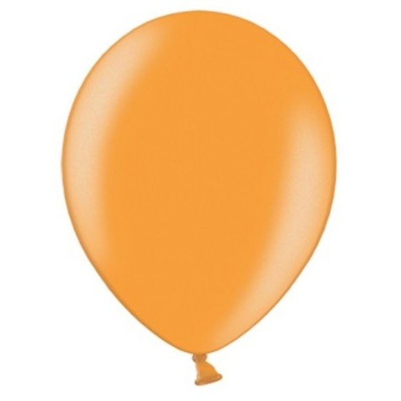 50 party star metallic balloons orange 23cm