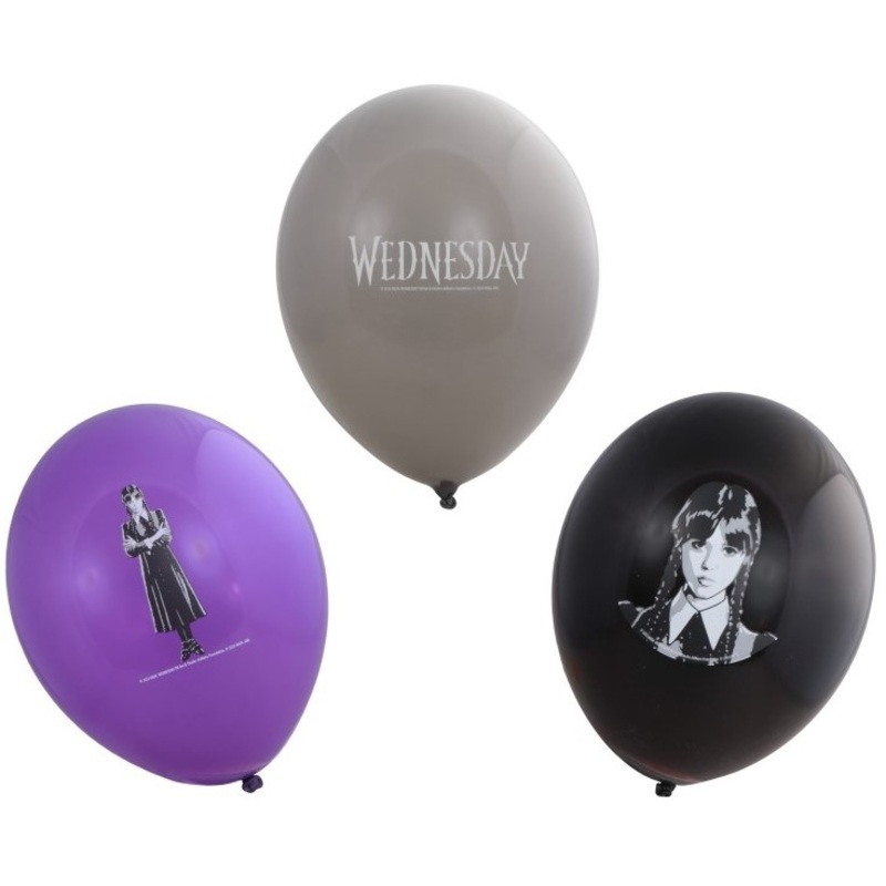 6 latex balloons Wednesday 27cm