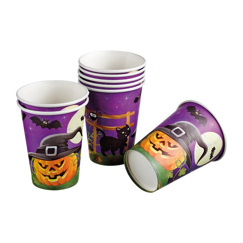 8 scary Halloween cups 200ml