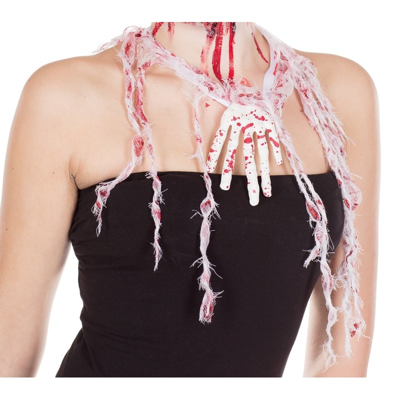 Blood stained skeleton hand