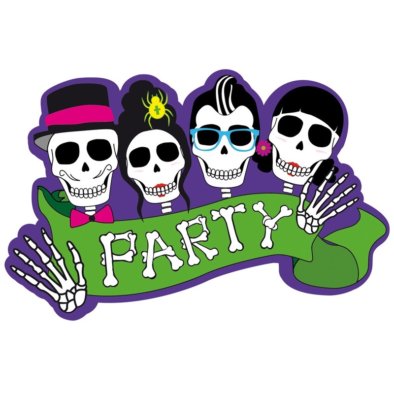 Dancing bones mural skeleton party 27 x 41cm
