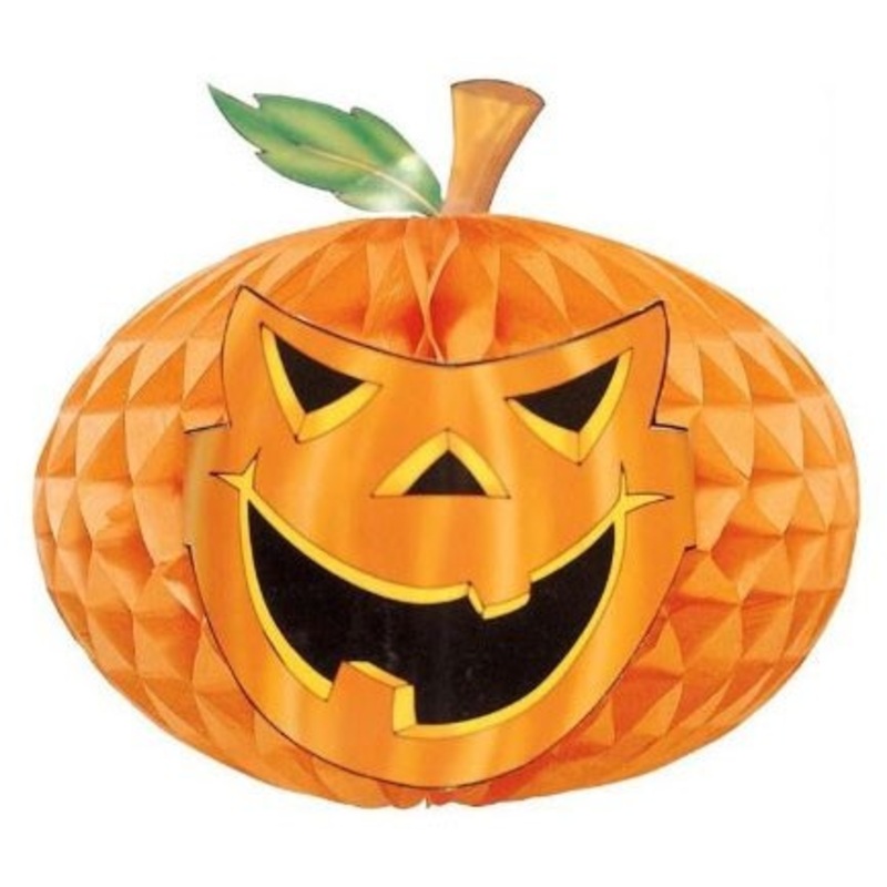 Happy pumpkin honeycomb ball