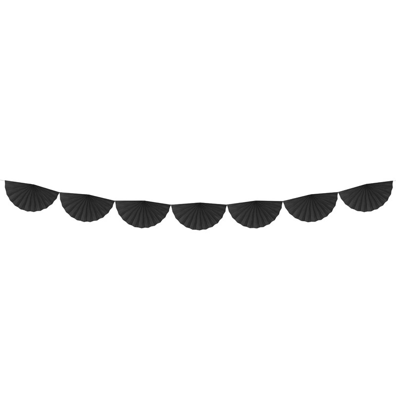 Rosette garland Daphne black 3m x 40cm