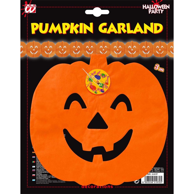 Smiling Pumpkin Pumpkin Garland Halloween 3m