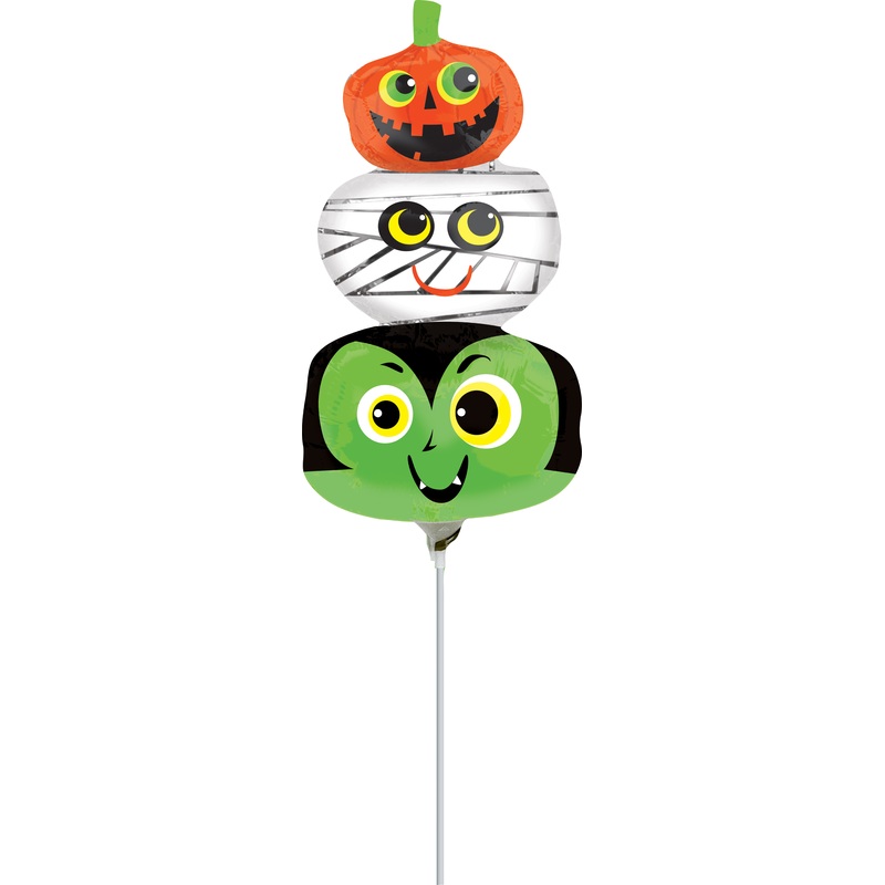 Stick balloon funny monster heads trio