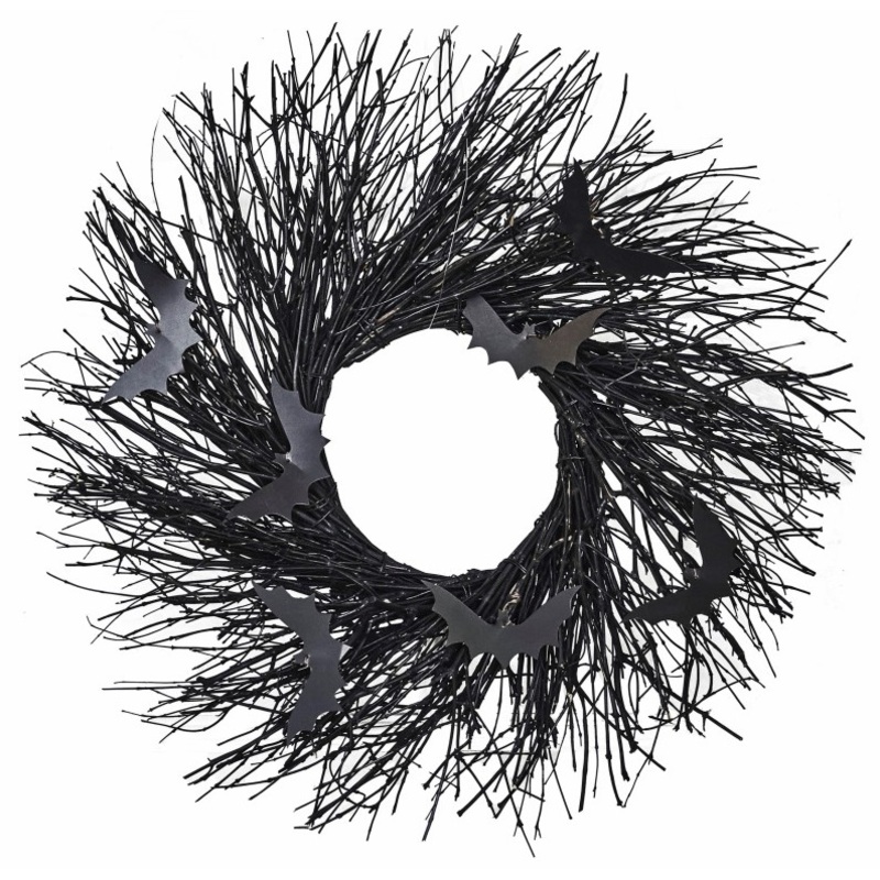 Wreath - Black Twigs with Bats
