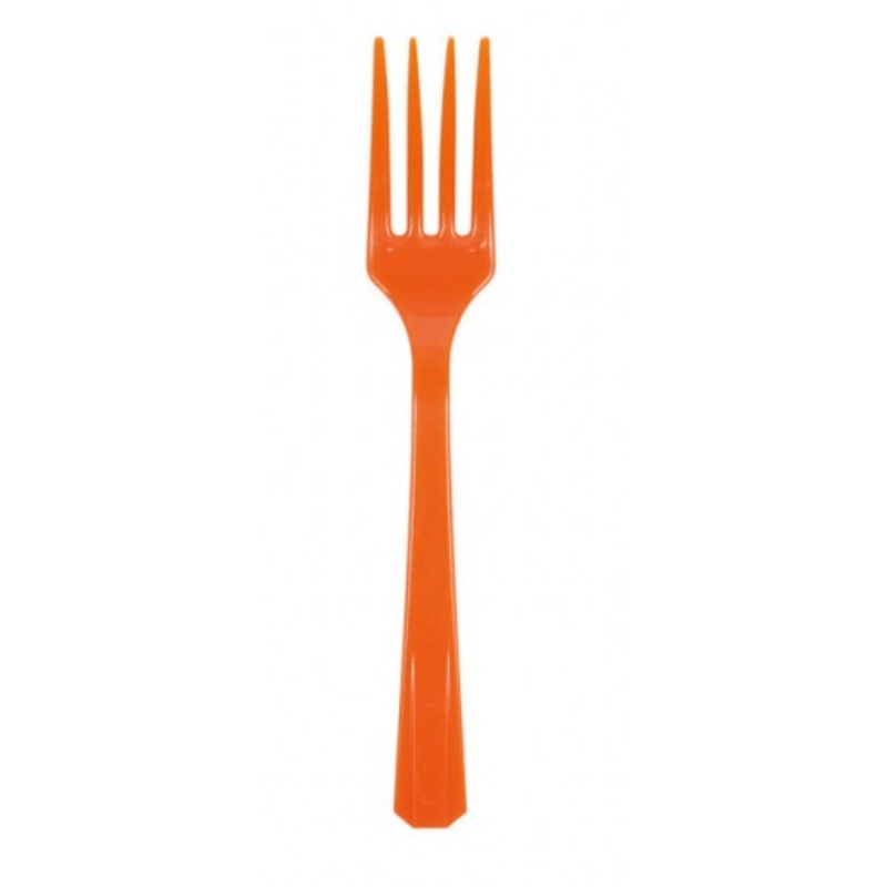 10 party buffet forks orange 16cm