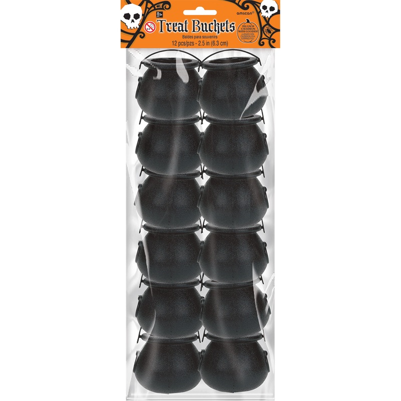12 small Halloween cauldrons 6cm