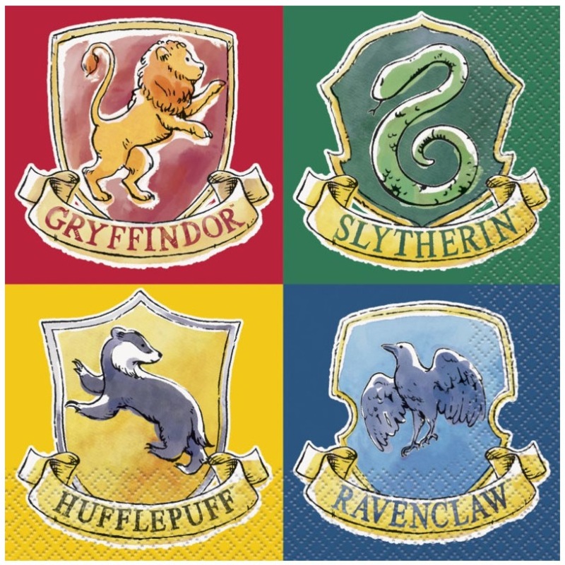 16 Harry Potter Hogwarts napkins 33cm