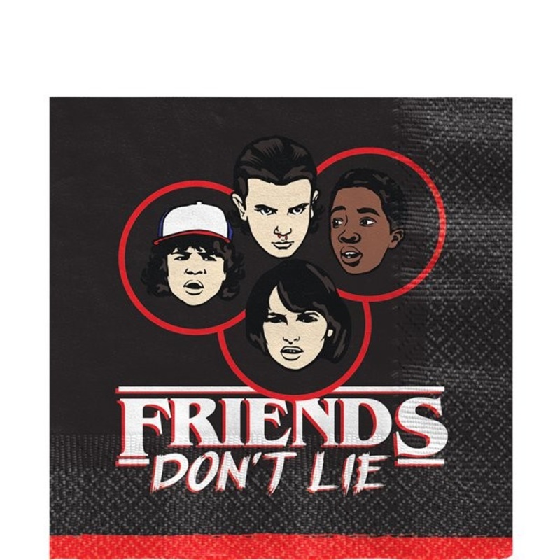 16 Stranger Things Friends Dont Lie napkins 33cm
