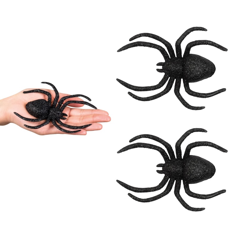 2 glitter spiders