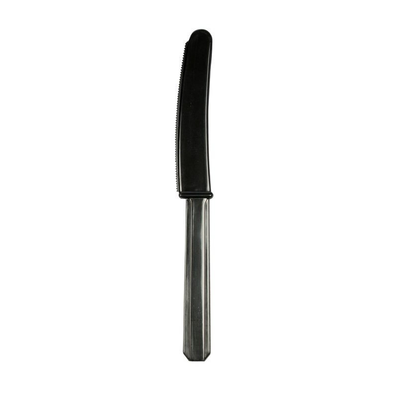20 plastic knives in black