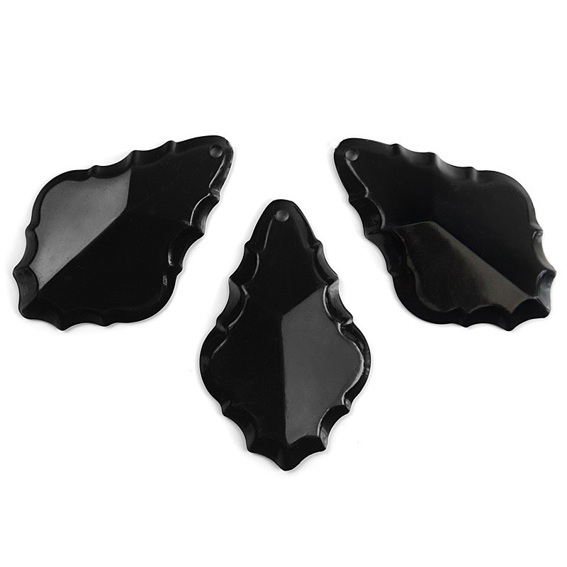 3 black teardrop crystal pendants