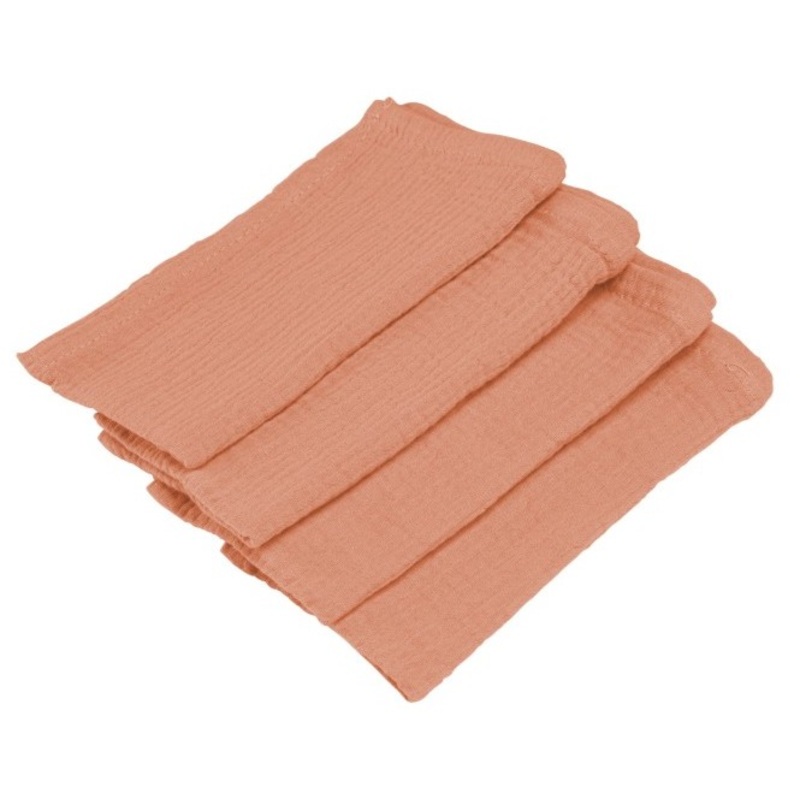 4 cloth napkins peach colored 40cm