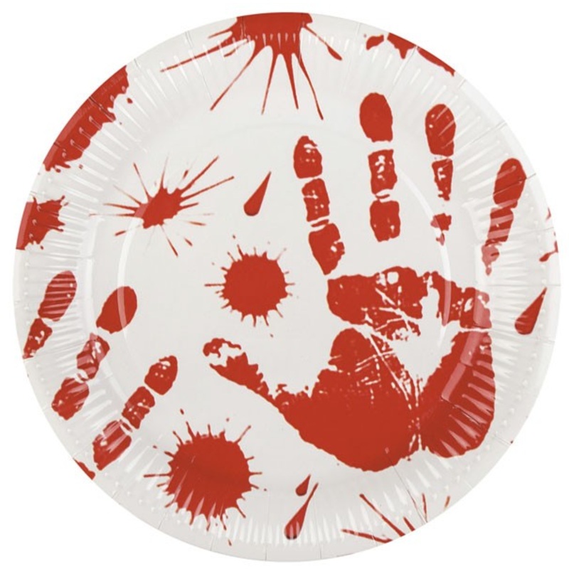 6 Bloodstained Paper Plates 23cm