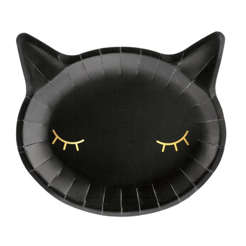6 Boo Town Cats Paper Plates 22 x 20cm