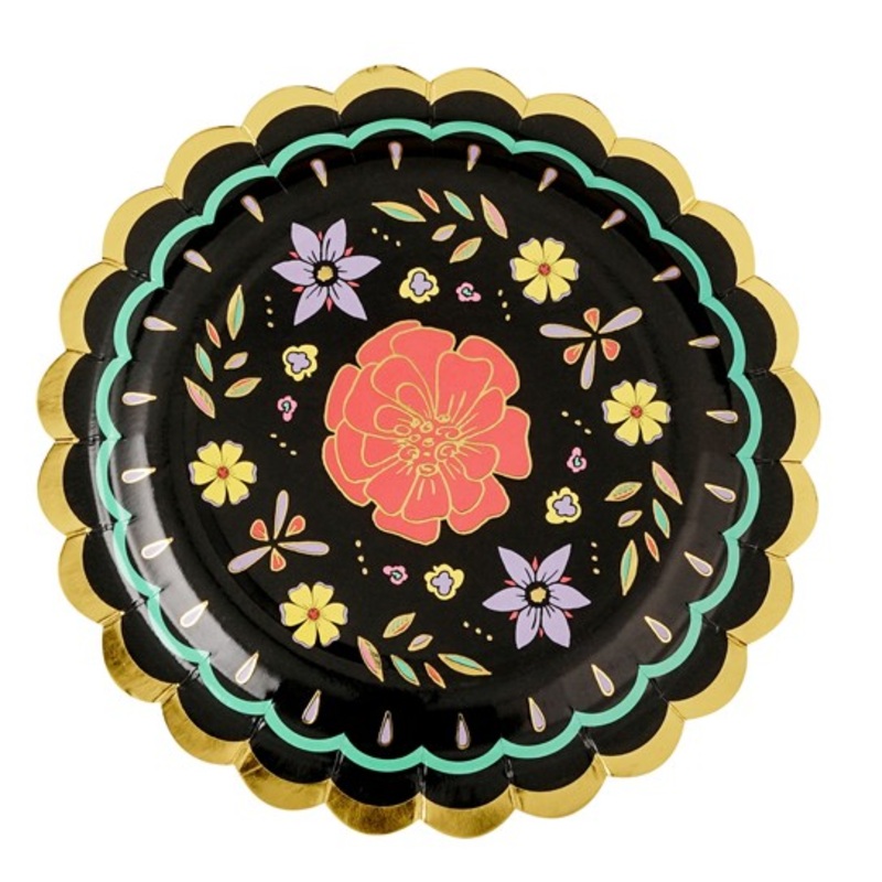 6 Feast of the Dead Paper Plates 18cm