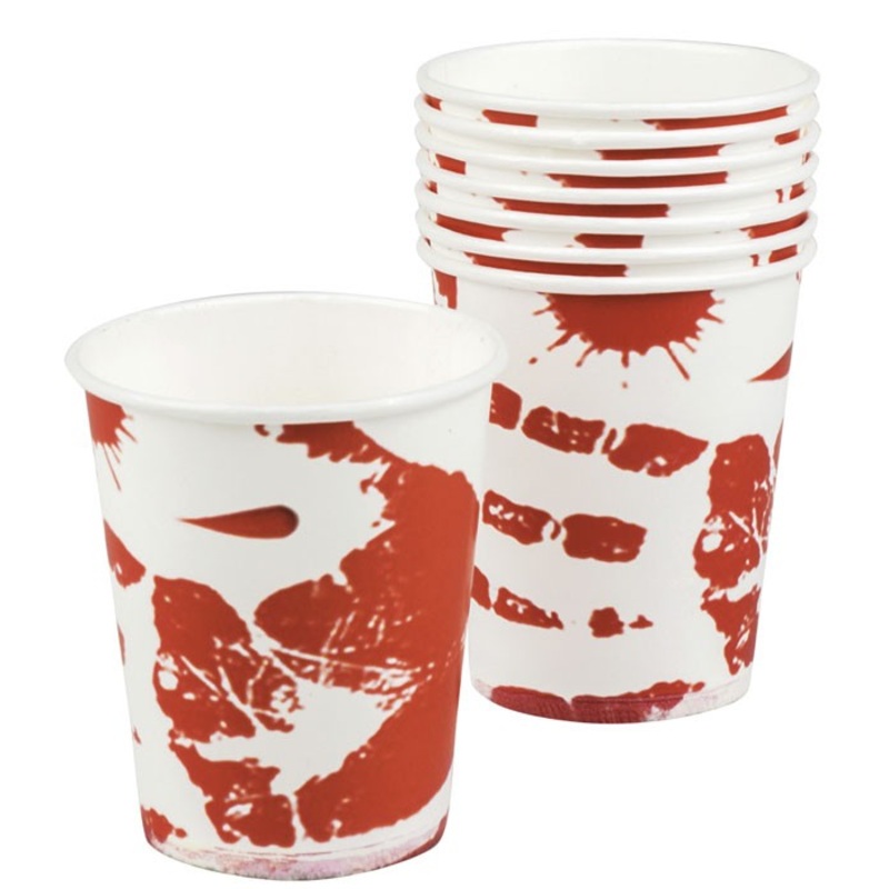 6 killer bloodbath party paper cups 250ml