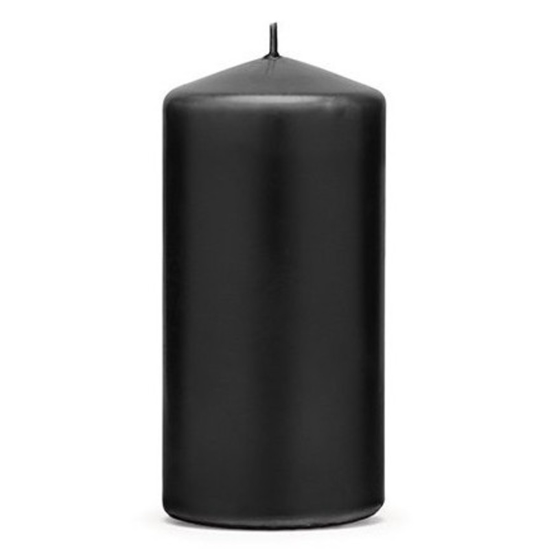 6 pillar candles Rio black 12cm