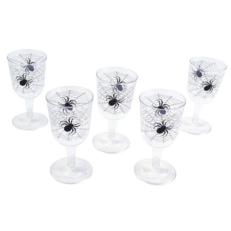 6 spider web party goblets made of plastic